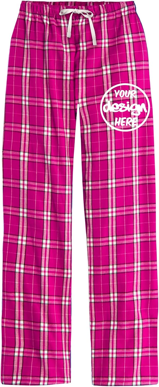 INK STITCH Dt2800 Women Custom Personalized Embroidery Logo Texts Plaid Pajama Pants