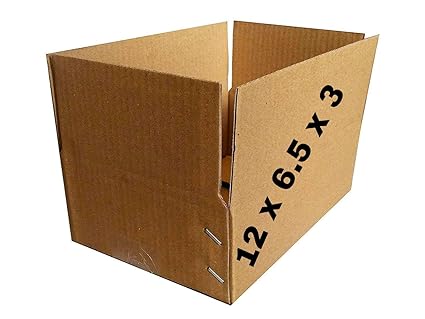 BOTAD 3 Ply Corrugated Plain Box 12.5 x 6.5 x 3 inch - Brown Corrugated Box/Packaging Box/Gift Packing Box/Shipping Box (50)