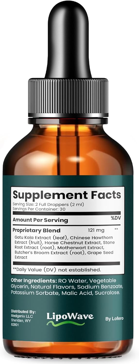 Lipowave Drops, Lipo Wave Liquid Supplement Loss Support Formula with Advanced Maximum Strength, Premium Natural Ingredients Vitamins for Overall Health & Wellness, Steady Energy Gotas Reviews (2 oz)