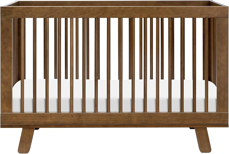 Babyletto Hudson 3-in-1 Convertible Baby Crib, Natural Walnut | Baby Crib Converts to Toddler Bed & Daybed - GREENGUARD Gold Certified, Easy to Assemble - Includes Toddler Conversion Kit