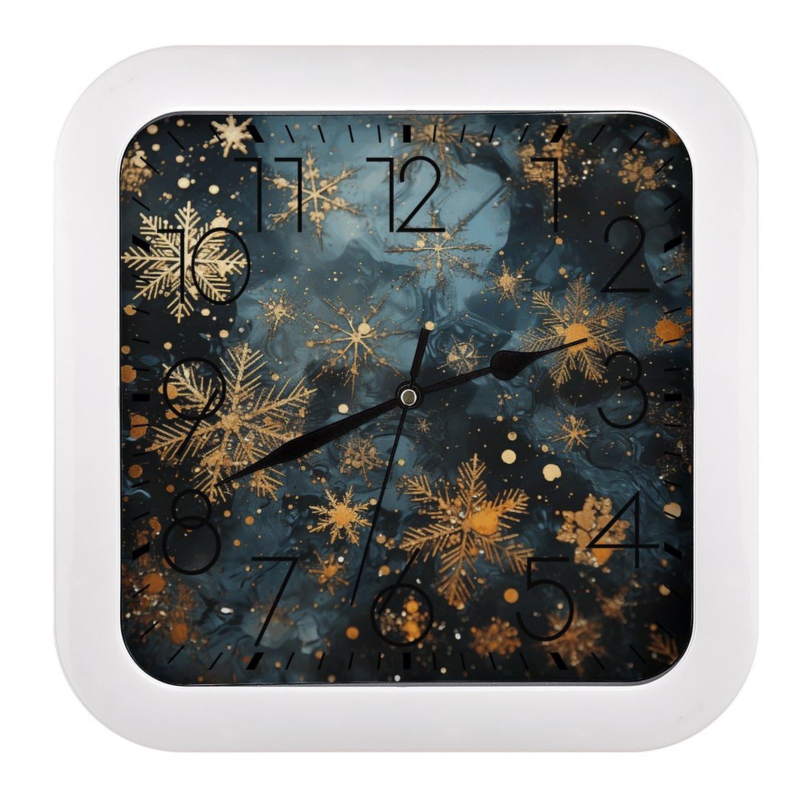 Horloge de cheminée rétro flocon de neige pour salon et cuisine