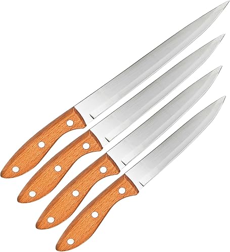 Cuchillo de pelar frutas y verduras Cortar carne Cortar cuchillos de cocina Acero inoxidable Hoja ultra afilada Mango ergonómico de madera