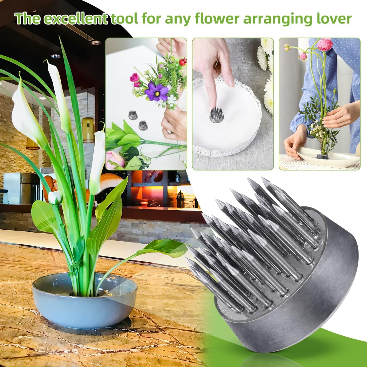 LALAFINA 5 Pcs Flower Arrangement Holder Round Flower Frog for Arrangement Kit Floral Design Supplies Fixation Base for Ikebana Crafting and Containers for Arrangements
