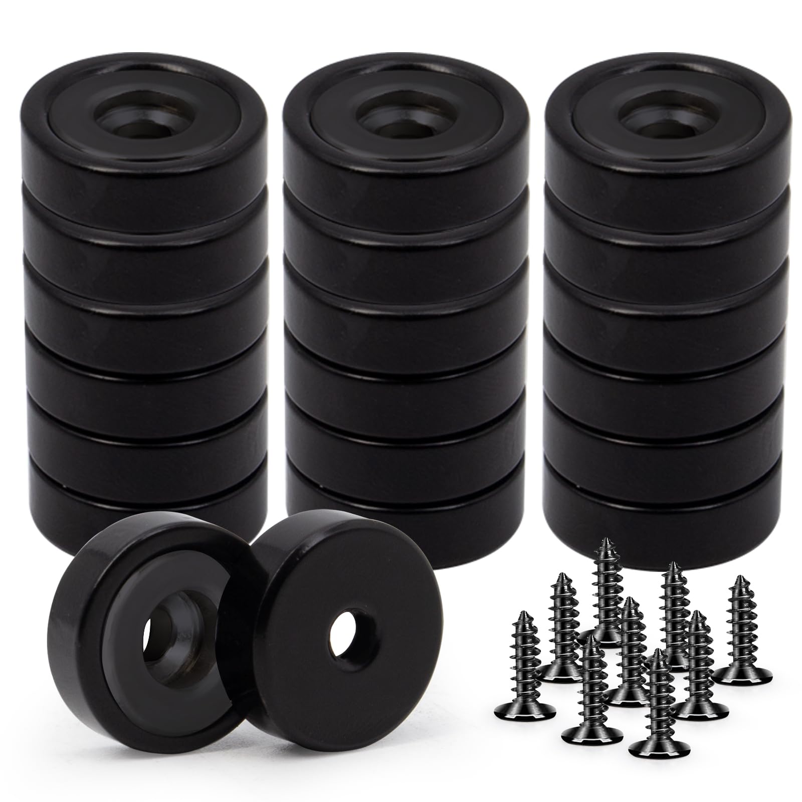 Round Base Rare Earth Neodymium Pot Magnets,for Industrial Purposes Heavy Duty,Size 0.63"*0.2" with Countersunk Hole,Easily Install for Tool Room,Garages Hanging — Amazon image 10