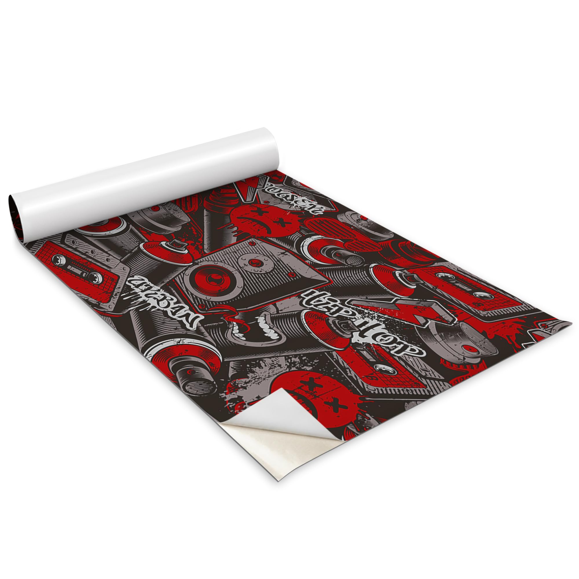 Papel Pintado para Cocina Autoadhesivo Wallfluent Lavable Mate con Diseño de Graffiti 100x50cm