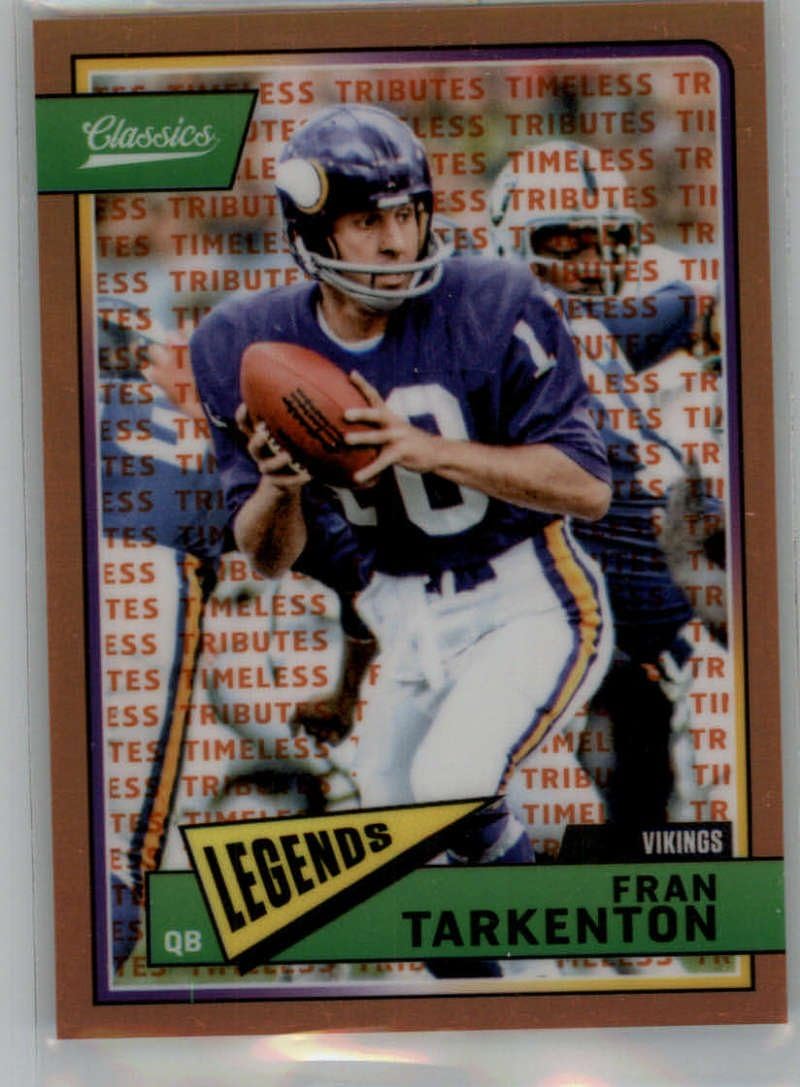 2018 Classics Football Premium Edition Timeless Tributes Orange #152 Fran Tarkenton SER/15 Minnesota Vikings Panini NFL