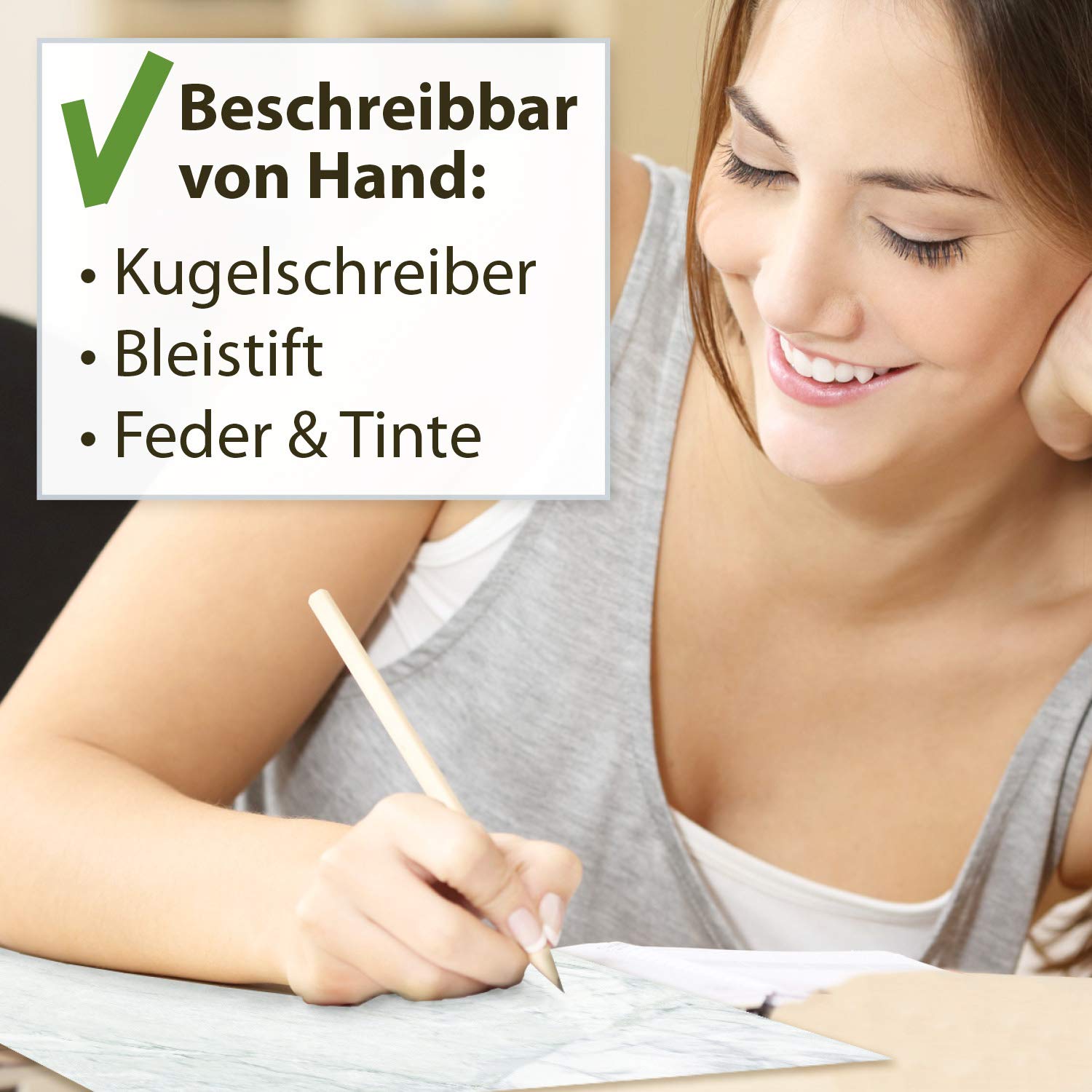 TATMOTIVE 48-0500 Marmor DIN A4 500 BLATT Briefpapier Grau-Blau