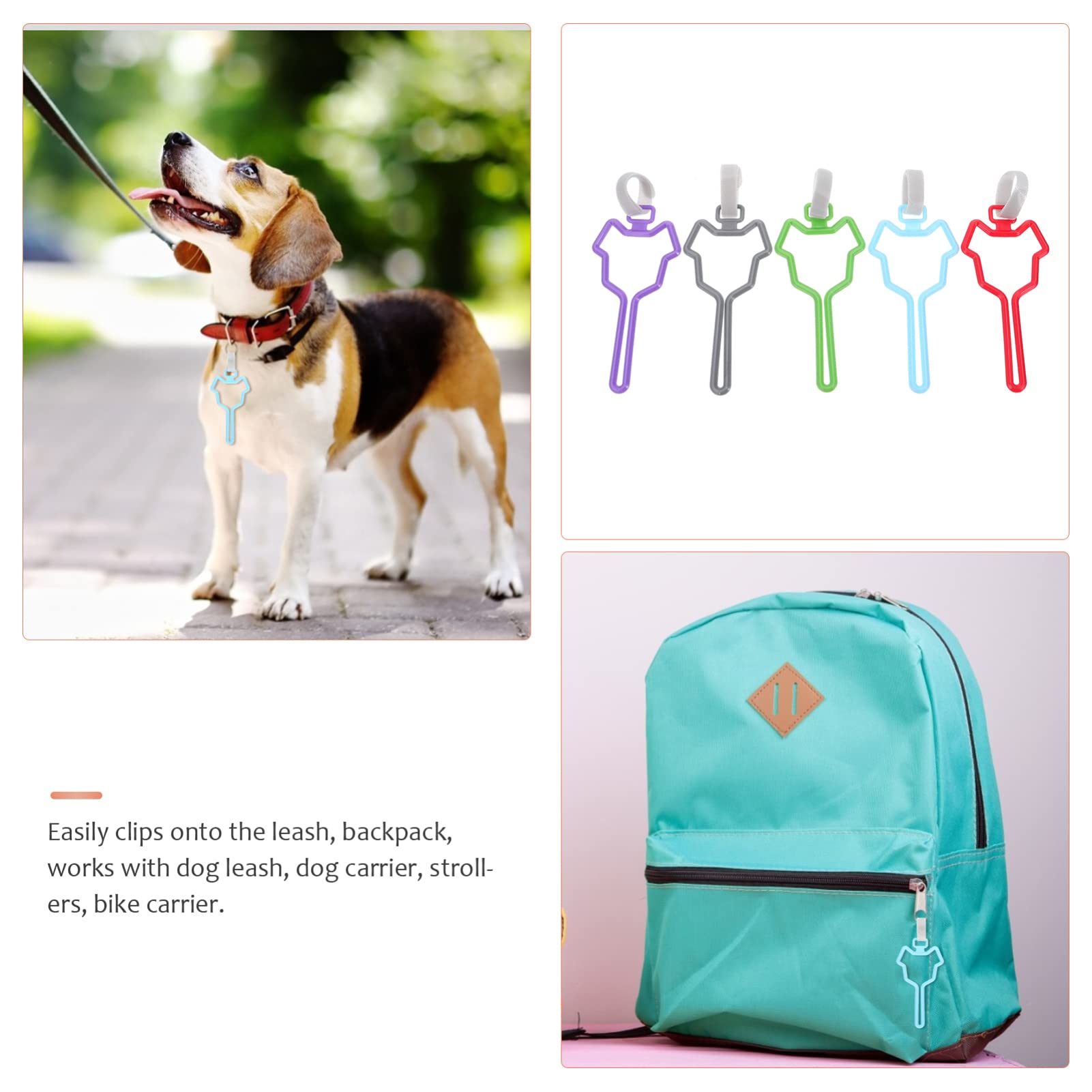 5pièces Distributeur De à Déjections Canines Clip De Fixation Pratique Pour Laisse à Et Poussette Accessoire De Promenade Main Pour Chiens