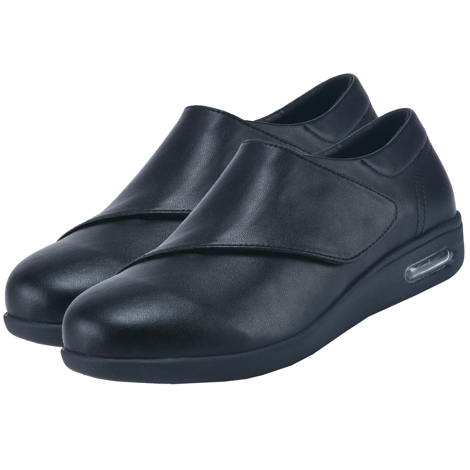 AEHO Zapatos para Caminar Ancho Especial Mujer Sin Cordones - Ortopédicos con Colchón de Aire y Sandalias, Negro, 38 EU