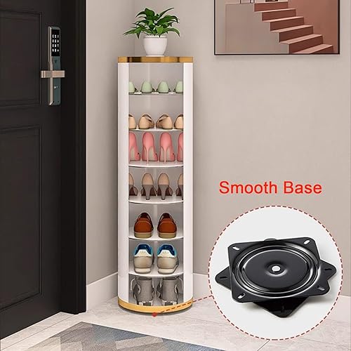 Miniatura 7 de Zapatero redondo de metal de 7 niveles, rotación de 360, organizador de almacenamiento de zapatos para entrada, sala de estar, pasillo, zapatero