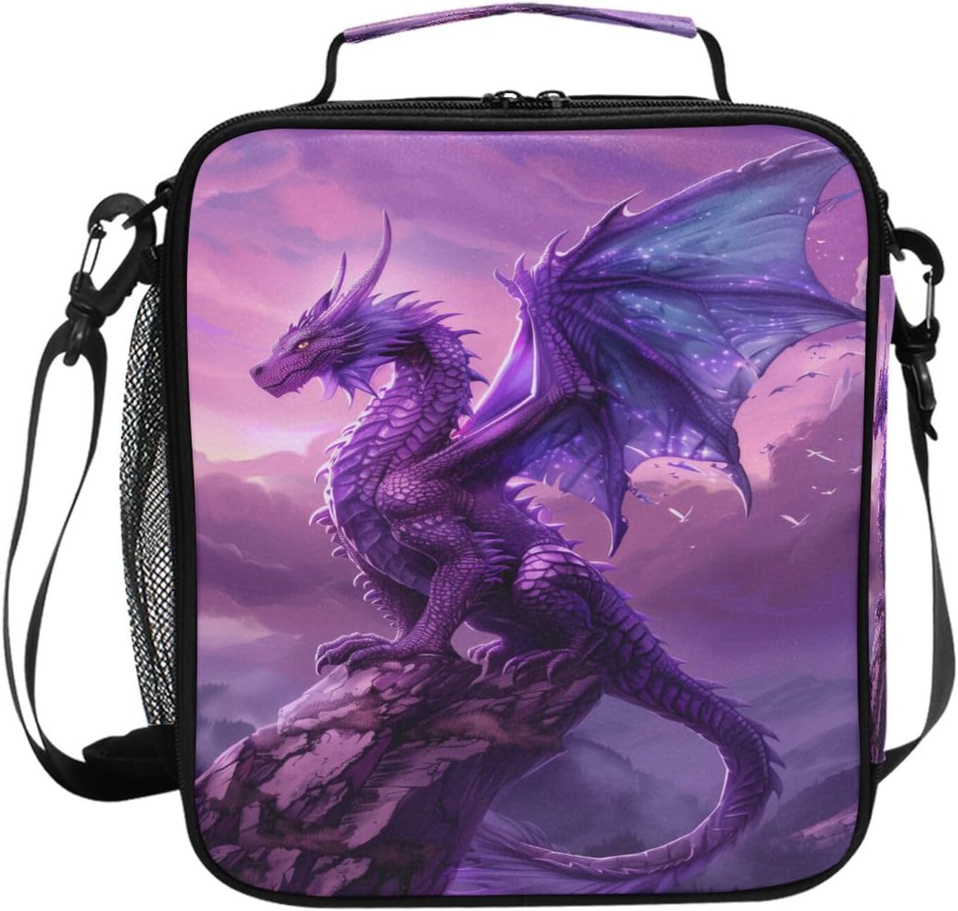 Kids Lunch Box Watercolor Bearded Dragon Insulated Lunch Bags Boys Girls with Adjustable Strap Cooler Meal Box School Office