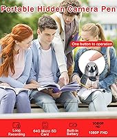 Vista 3 de 1080P Nanny Camera Pen, 64G Body Camera, Rechargeable Portable Pocket Cam, Security Cameras for Business & Learning