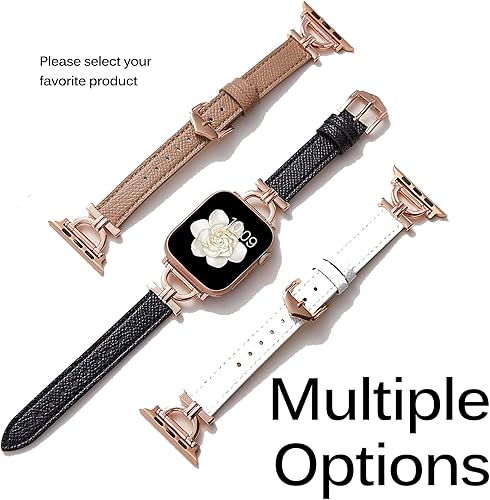 Miniatura 5 de Miimall Compatible con Apple Watch Band Leather Series 10 9 8 7 6 5 4 3 2 1 SE 2/SE Ultra 2/Ultra 42MM 44MM 45MM 46MM 1.929 in, [Ligera] Correa de
