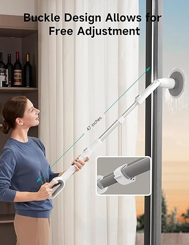 Miniatura 7 de HiCOZY Limpiador eléctrico giratorio HS1 Pro, limpiador de ducha de baño con 6 cabezales de cepillo reemplazables, ángulo de mango de extensión