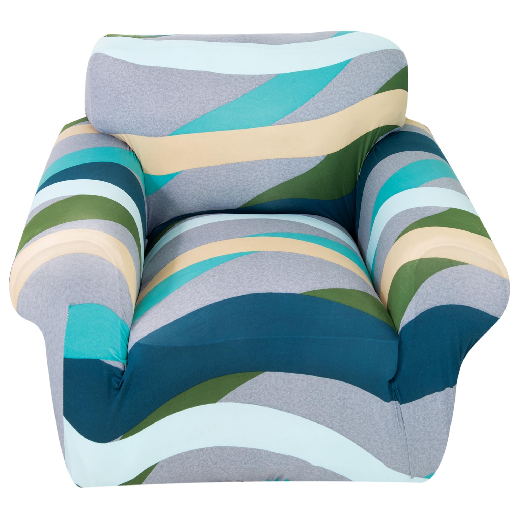 Housse de fauteuil 1 place Comart : protection extensible et rayures colorées