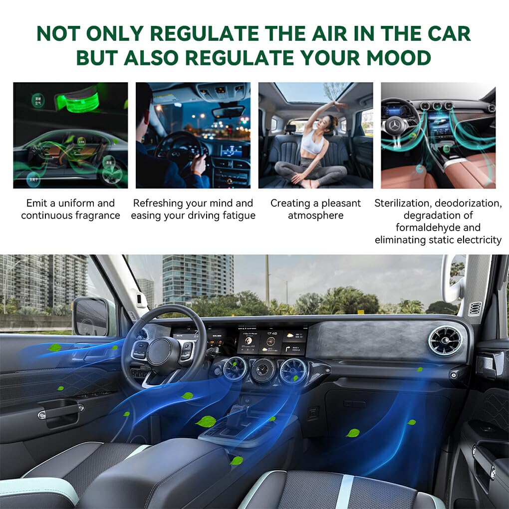 Unvernisal Auto Lufterfrischer System, Luftduft, Negativ Ionen System, Luftionisator, passt in jedes Auto