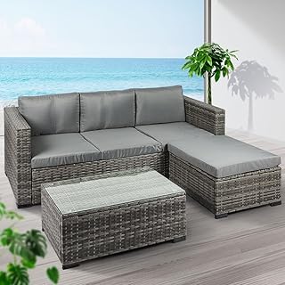 Levede 5pcs Outdoor Sofa Set Patio Furniture Setting Conversation Sets Garden Chair Table Lounge Wicker Rattan Dining Set