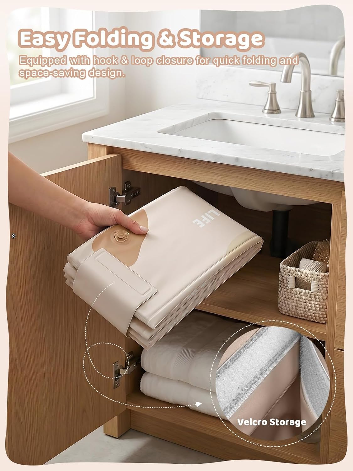 Collapsible Dog Bath Tub for Small Dogs & Cats, Portable Puppy Tub with Side Drain Outlet, Hanging Tab, Foldable Rigid-Panel Pet Bathtub for Shower, Bathroom, Balcony & Travel image 4