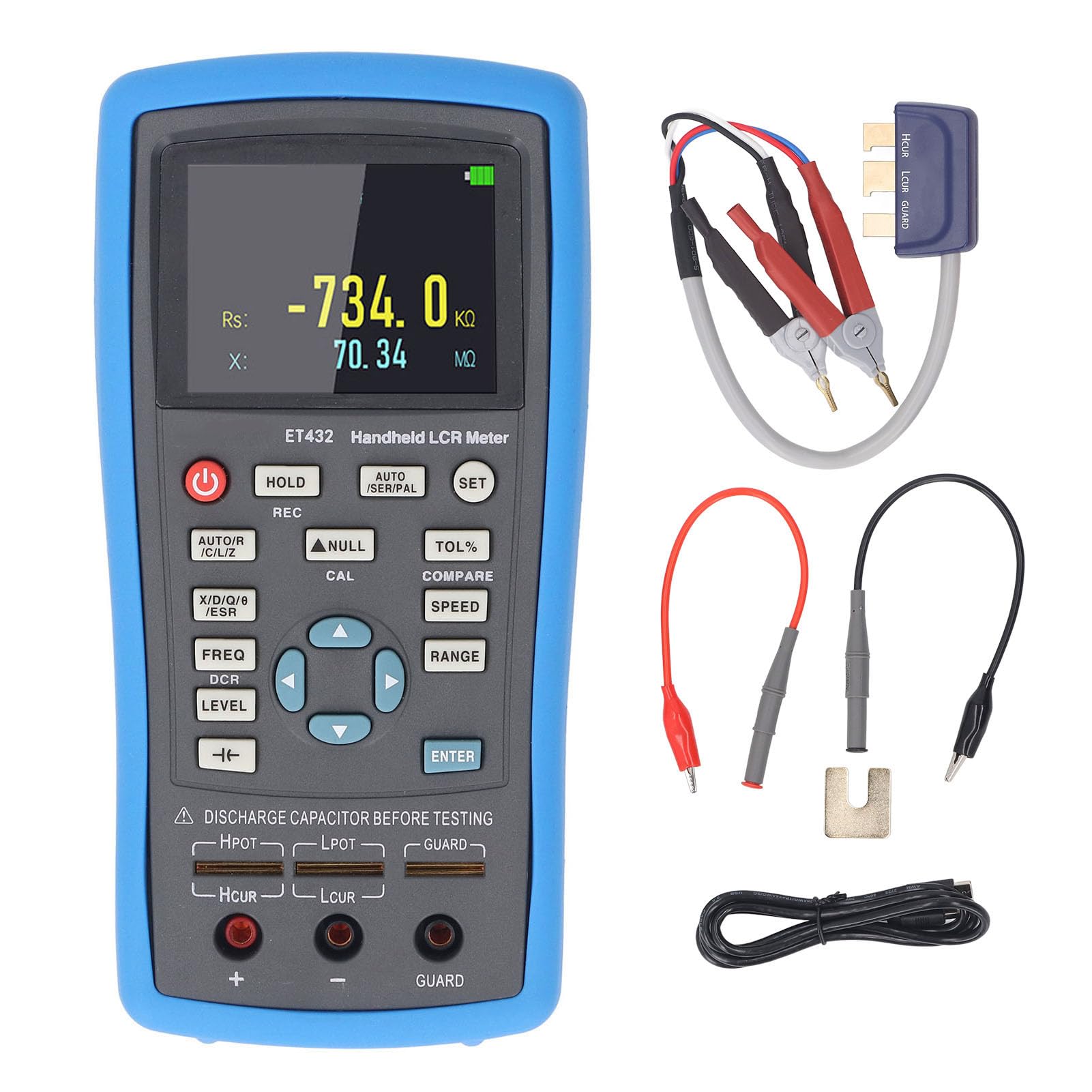 Handheld Meter ET432 100KHZ 2.8 Inch TFT Display Digital Multimeter with Openshort Calibration, Automatic Recognition for Electrolytic Capacitor Evaluation