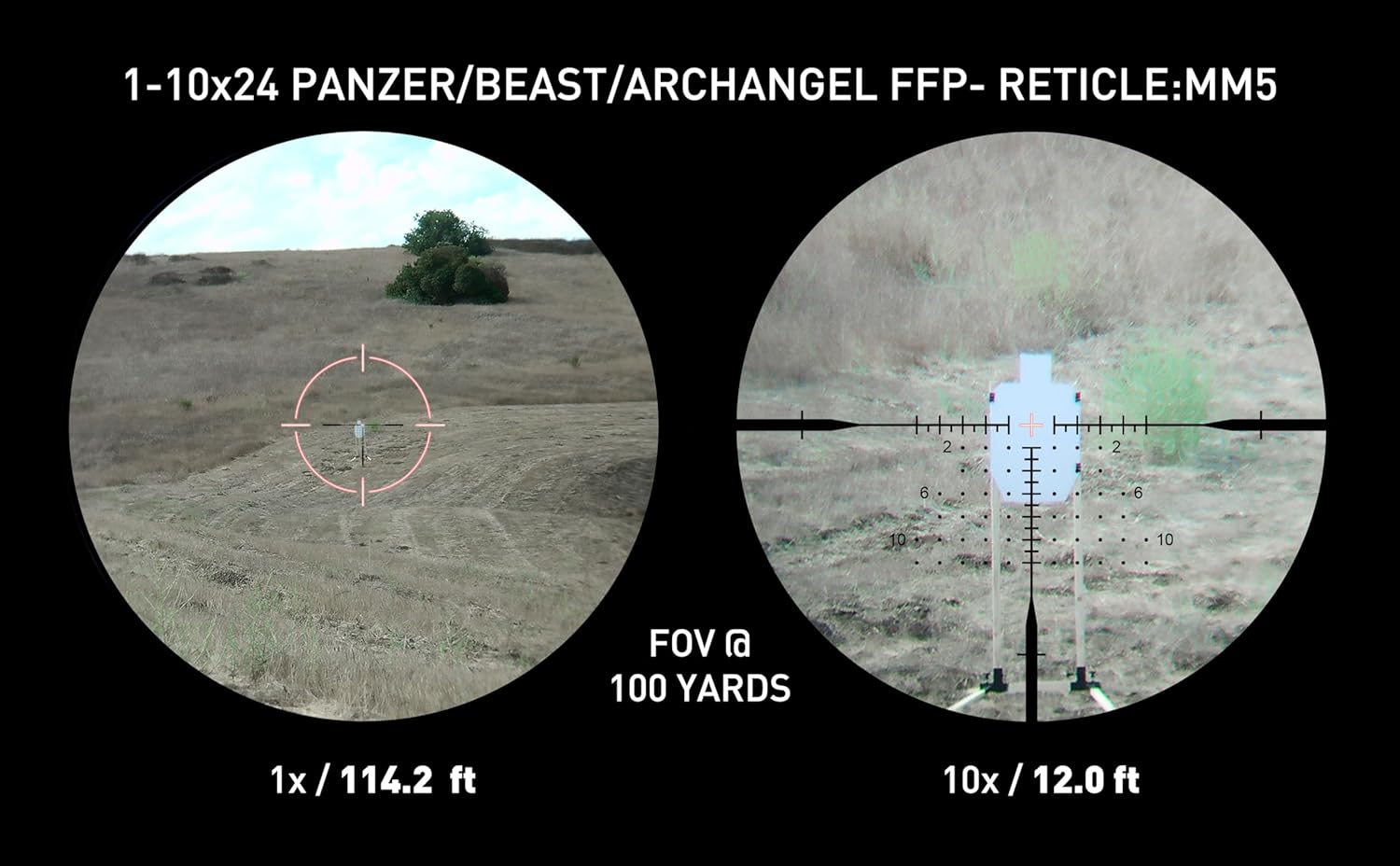 Monstrum Archangel ED 1-10x First Focal Plane FFP LPVO Scope