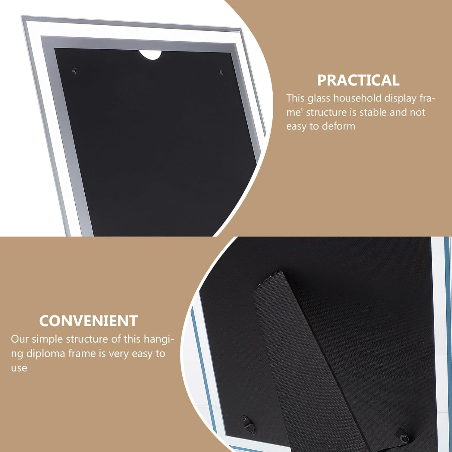 MAGICLULU Certificate Frame Diploma Holder for Awards Pictures Double-sided Display Smooth Finish for Home Office Decor Versatile Horizontal Vertical Use Option