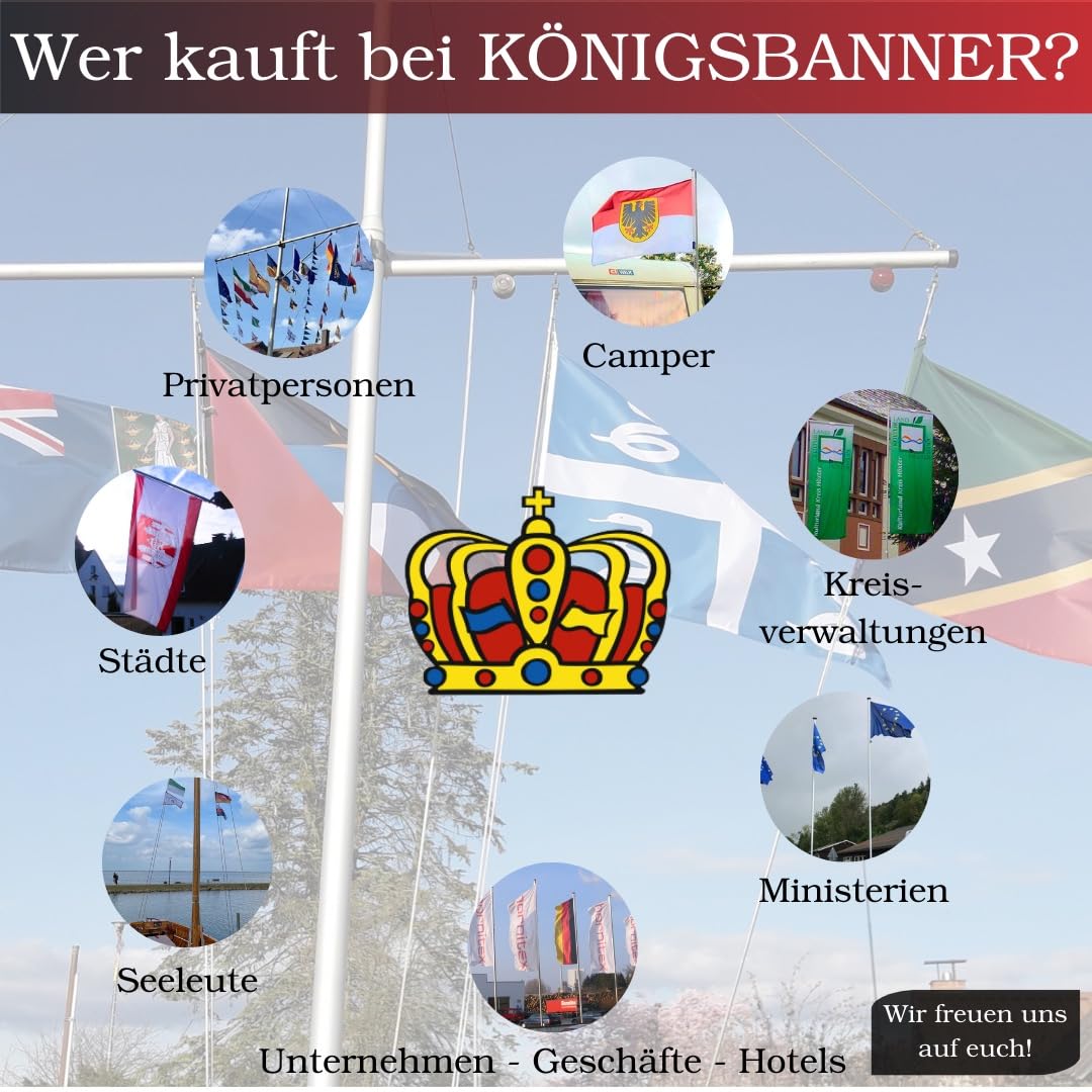Fahnenmast Fahnen XXL - Thüringen Fahne 120x200cm - 100% deutsche Produktion - Inkl. Fahnen Befestigung - Doppelt gesäumt, stabiles Gurtband + 3 Kunststoff-Karabinerhaken