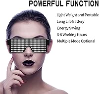 Vista 13 de Gafas LED dinámicas que brillan con luz LED recargable por USB, con luz intermitente de neón, 11 patrones, gafas luminosas