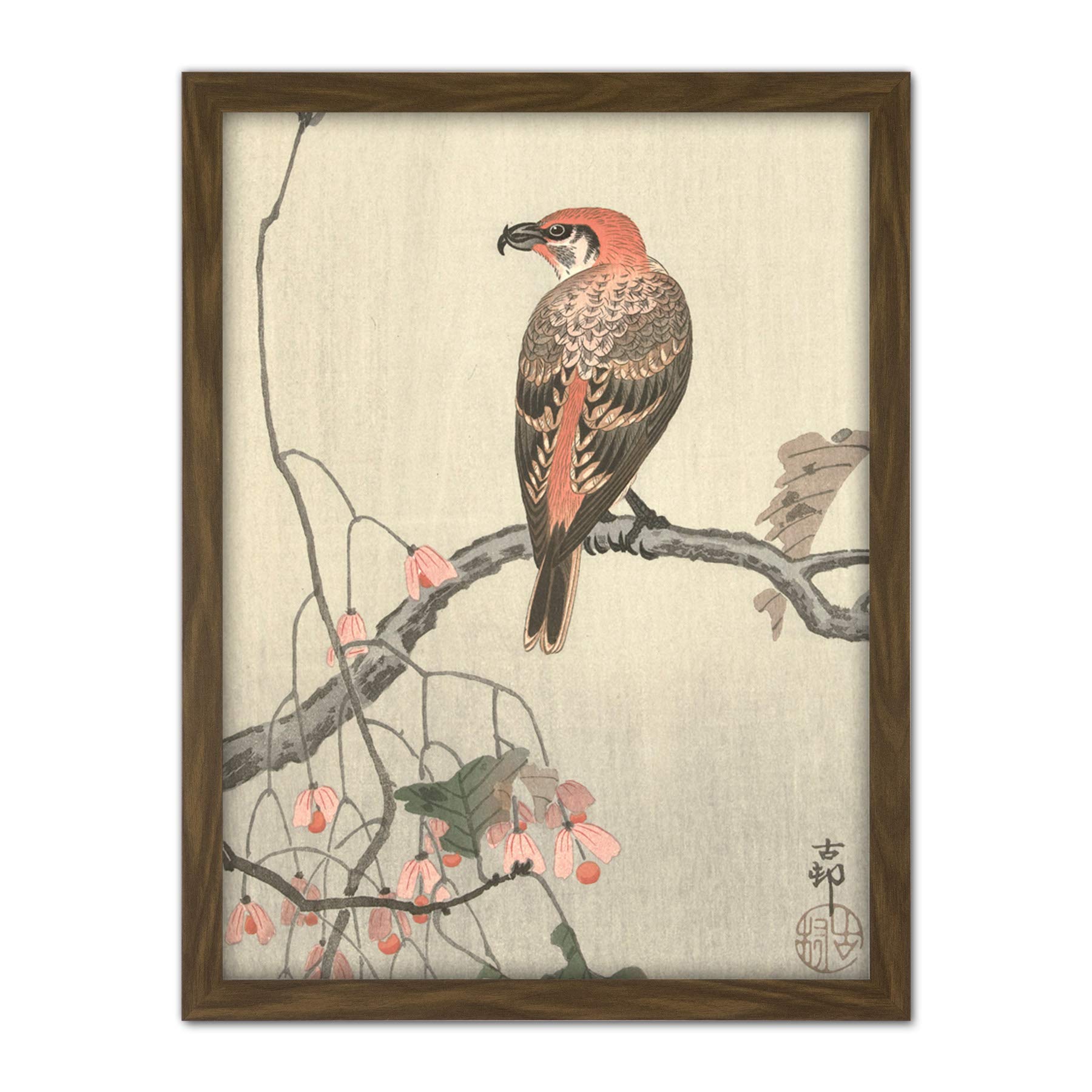 Artery8 Ohara Koson Crossbill On Tree Branch Japanese Artwork Framed Wall Art Print 18X24 Inch