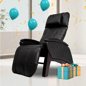Osaki Sonno XT-1 GravZero Recliner - 3 Cell Full Spinal Air Massage, Lumbar Heating with Memory Foam Black | Faux Leather