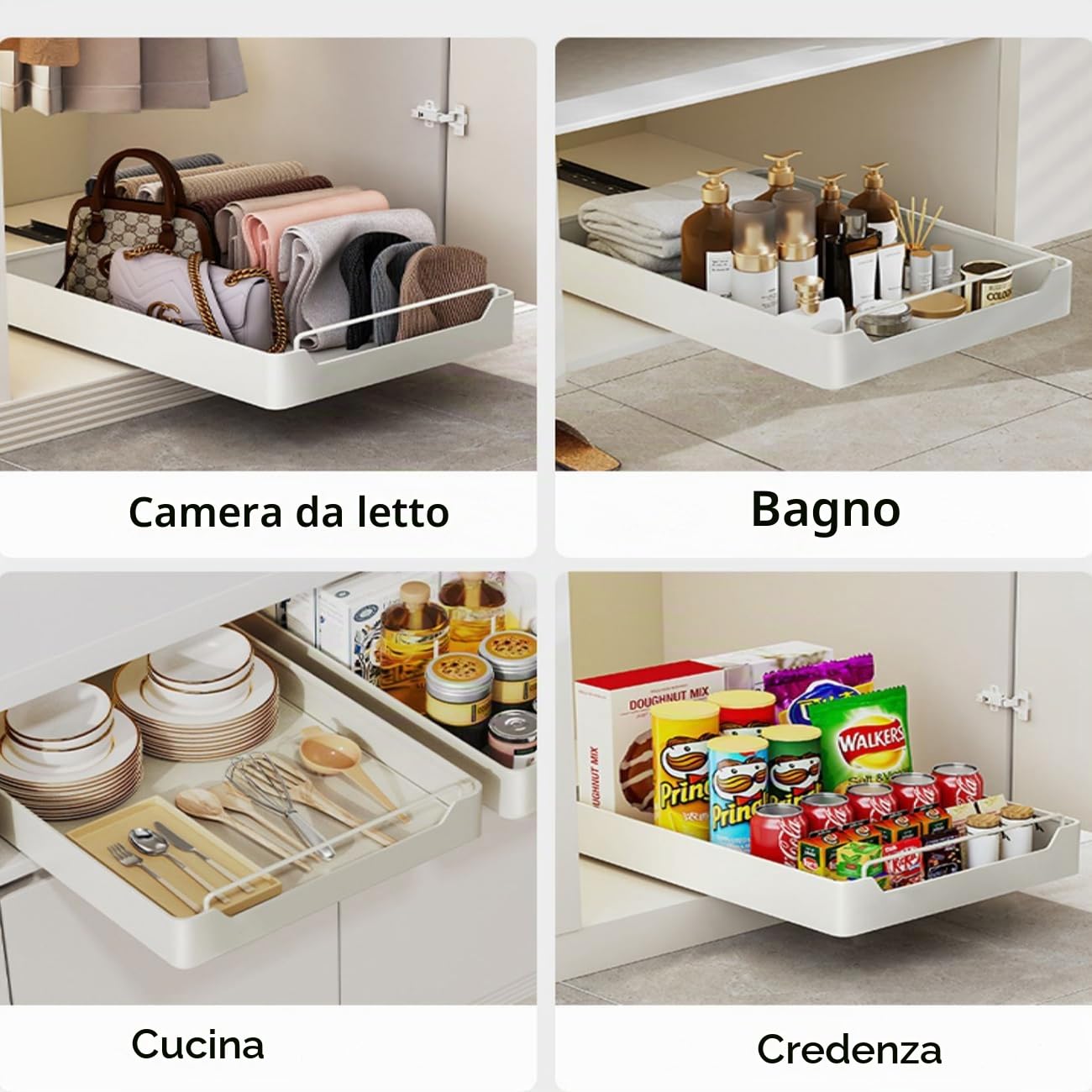 43 cm x 30 cm x 7 cmCassetti Estraibili per Cucina Cassetto Telescopico Organizzatore Cassetto Telescopico Cucina non è Necessario Forare e Inchiodare Necessario Incollare Cassetto