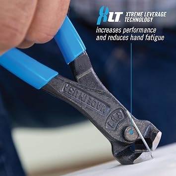 Channellock End Cutting Nipper Pliers 357 - High Leverage, XLT, Made in USA - 7-Inch