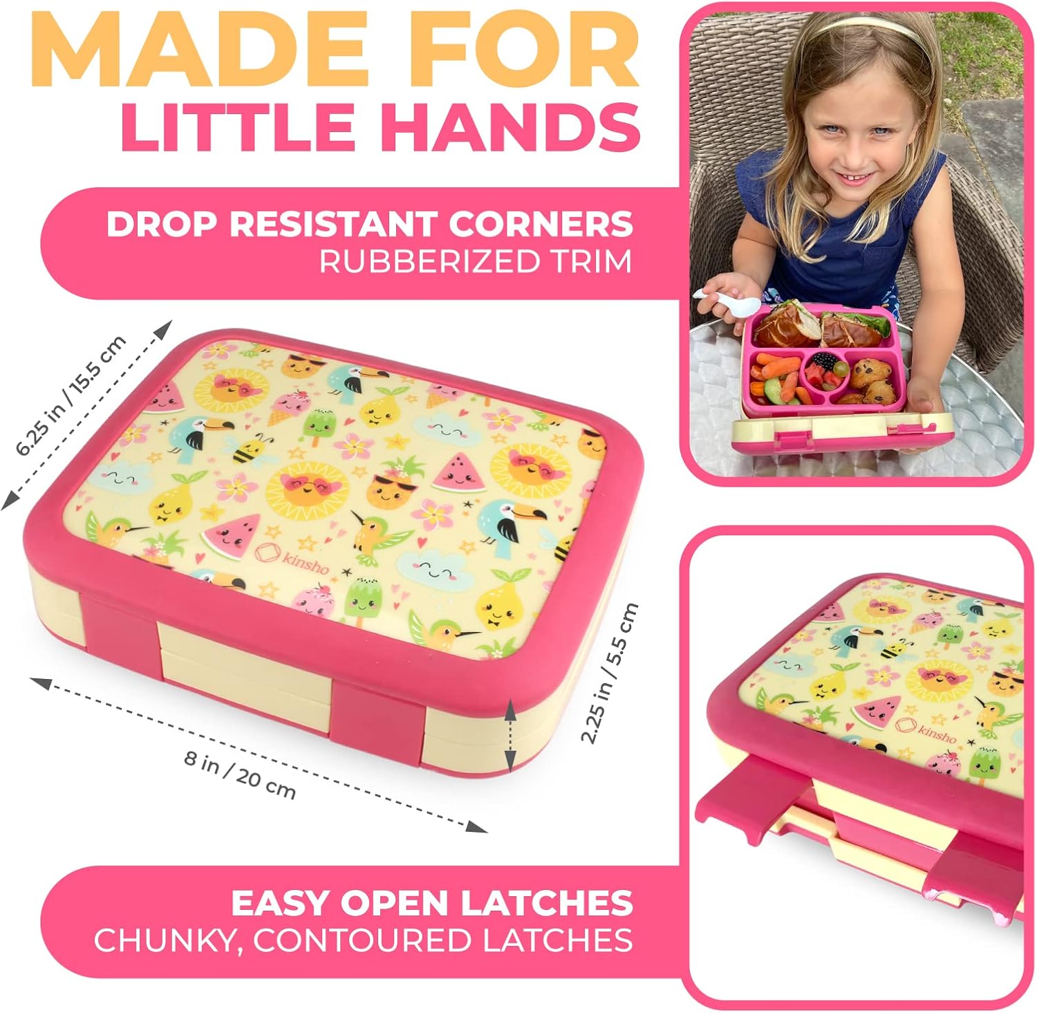 Bento Lunch Box with Insulated Bag, Water Bottle Ice Pack Set for Kids ...