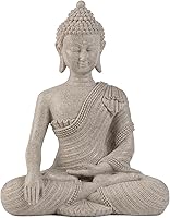 SUOEDD 10.2" Large Beige White Buddha Statue for Home Decor - Zen Meditation Figurine for Living Room, Shrine & Spiritual Gifts