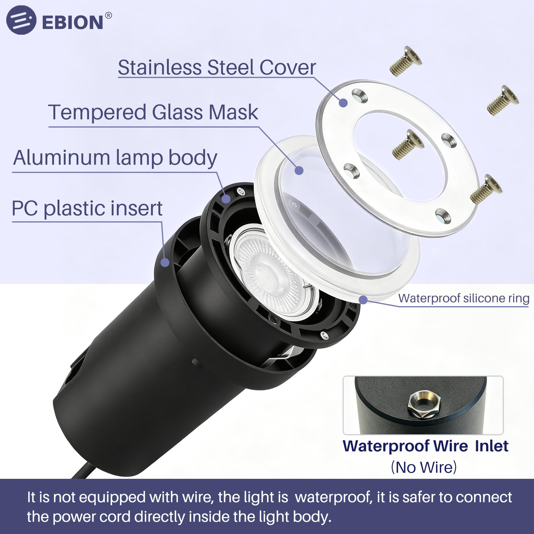 EBION 4 Pezzi Faretto Segnapasso Calpestabile Lampada Da Incasso a Terra Esterno Luce Spot Con Attacco GU10, IP67 Impermeabile,Alluminio+acciaio inossidabile(Lampadina Non Inclusa)