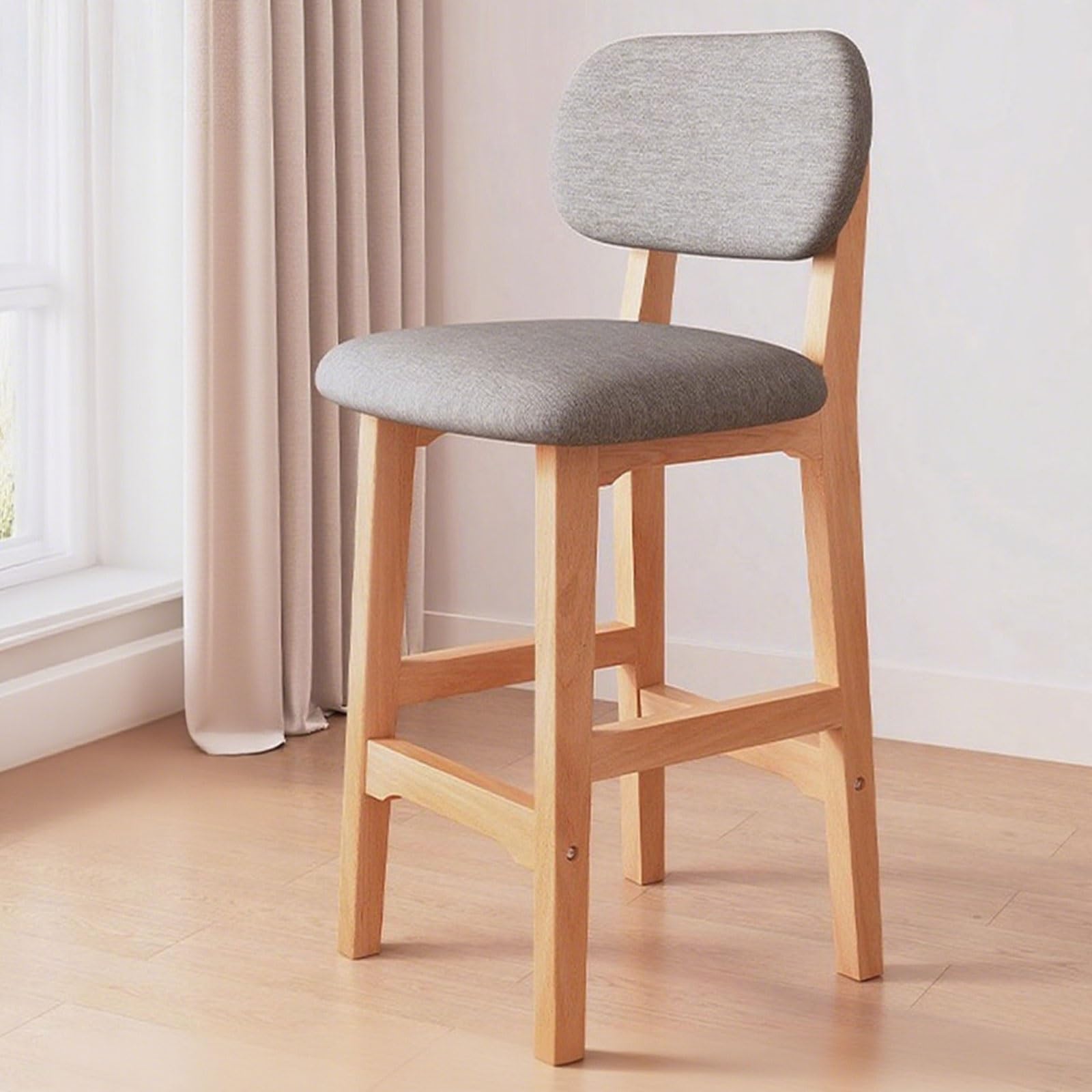 Chaise à dossier haut en bois massif et tabouret de bar robuste