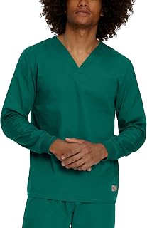 Landau Scrub Zone Unisex Relaxed Fit No-Pocket Long-Sleeve Scrub Top LT104
