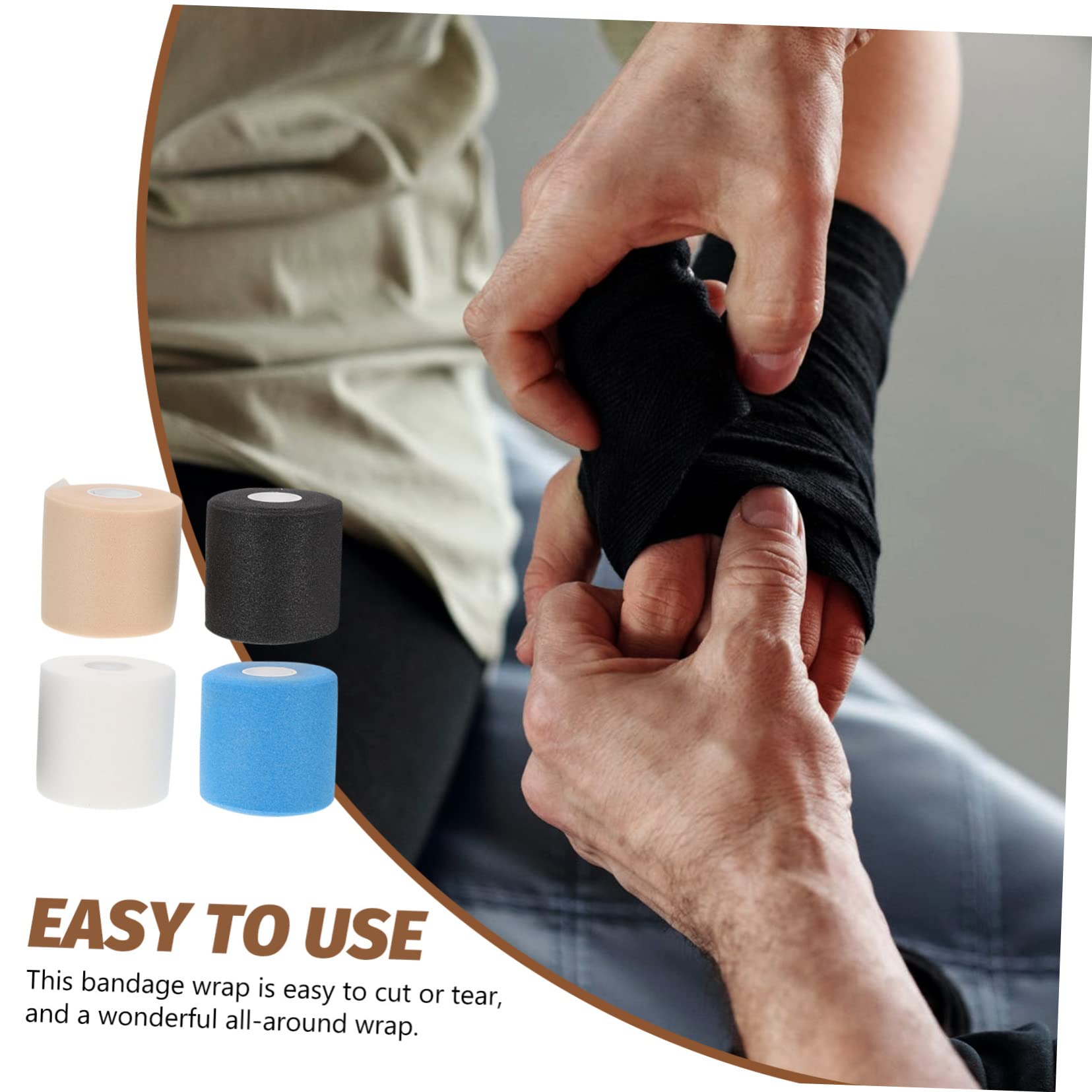 Toddmomy 2 Ensembles Bandes Élastiques De Préparation Bandages Pour Peau Peau Blanc Bleu Noir Pour Athlètes Et Soutien Musculaire 4 Rouleaux*2