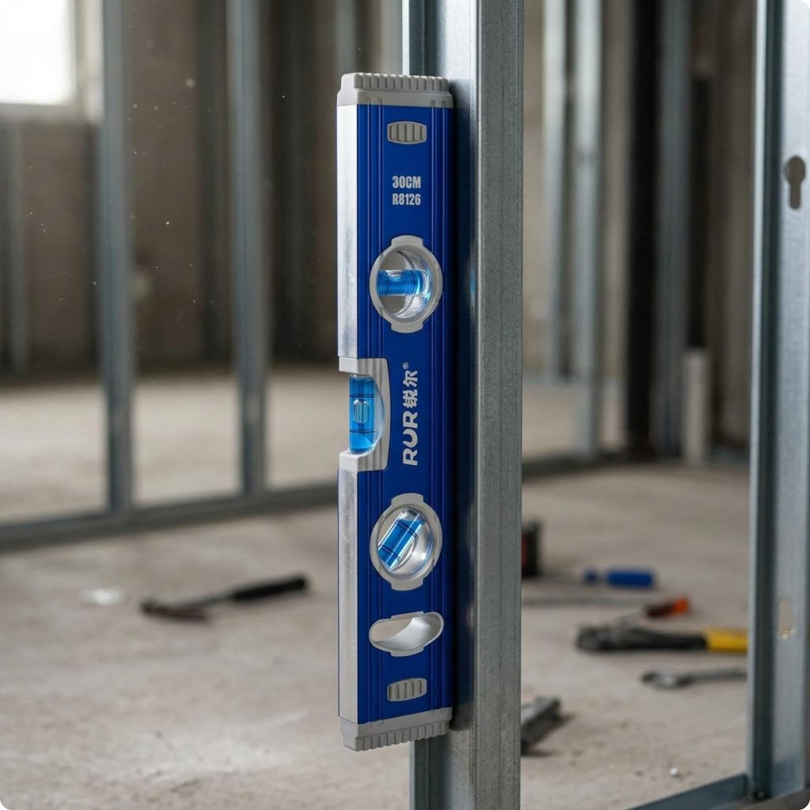 Aluminum Alloy Spirit Level Bubble Vials Spirit Level Measurement Scale for Horizontal and Vertical Alignment 300MM Industrial Anti-Fall-image-5