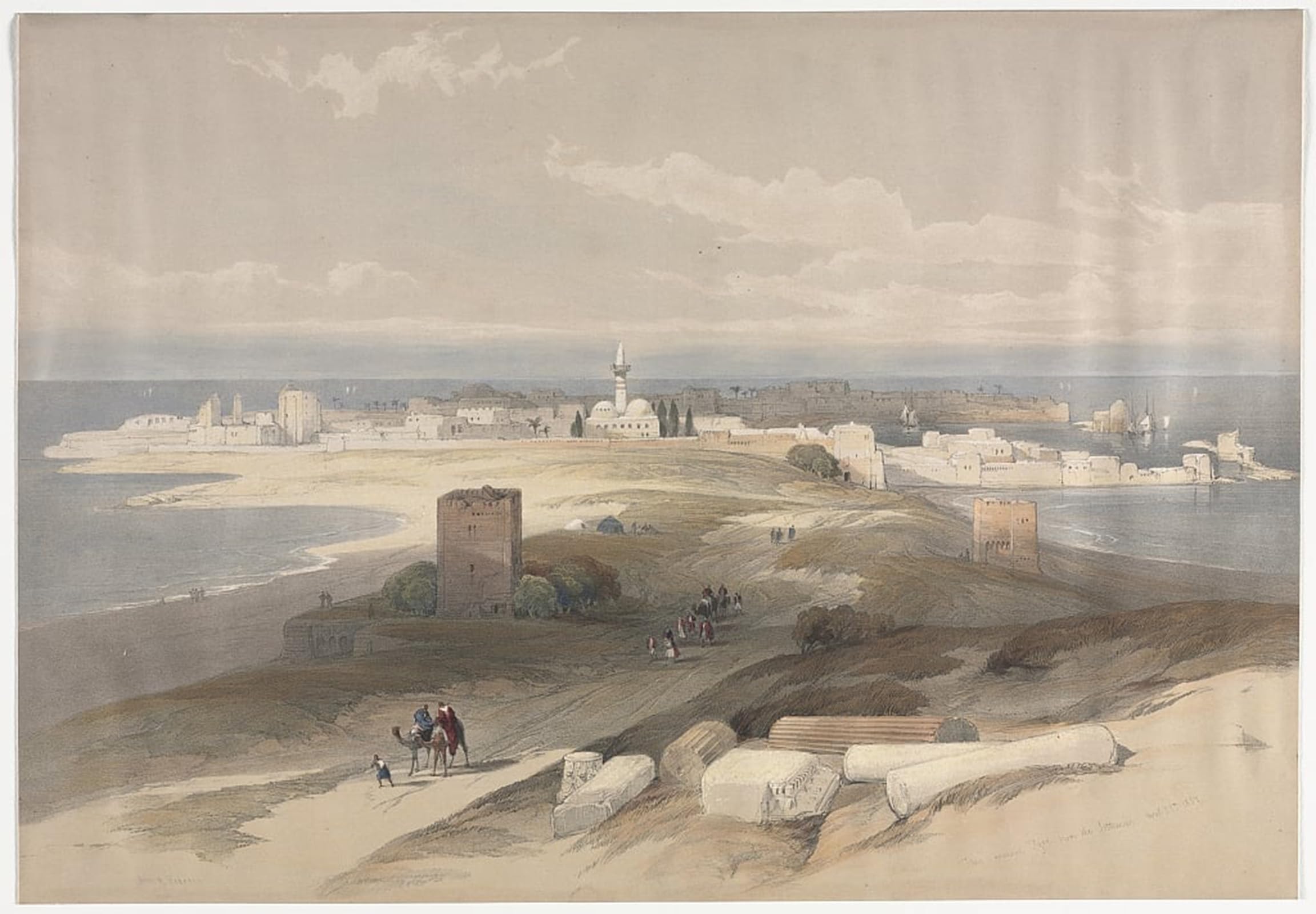 SERENDIPITP Vintage Wall Art Canvas Nordic Poster Canvas Print Picture Sur or Tsor Ancient Tyre by David Roberts Wall Art Poster for Home Decor 60x90cm