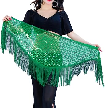 Belly Dance Hip Scarf Tassel Waist Chain Dynamic Versatile Waist Shinning Sequins Ornament
