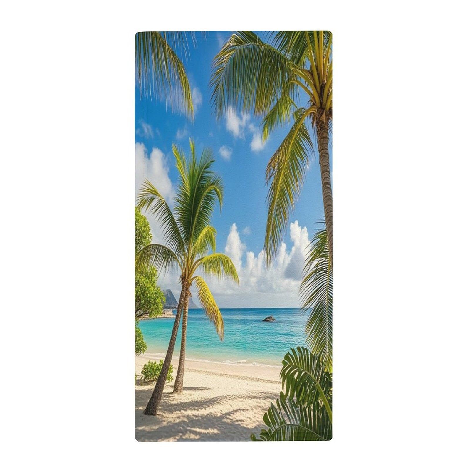 FekiLoot Tropical Palm Tree Hawaii Beach Bath Towel Super Soft Highly Absorbent Bath Towel Fashion Quick Drying Bathroom Towel Soft Large Fingertip Towels for Bathroom Gym Travel Camp Pool