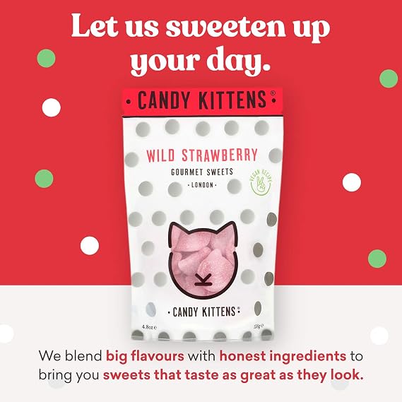 Candy Kittens Wild Strawberry Gourmet Vegan Sweets, 108g