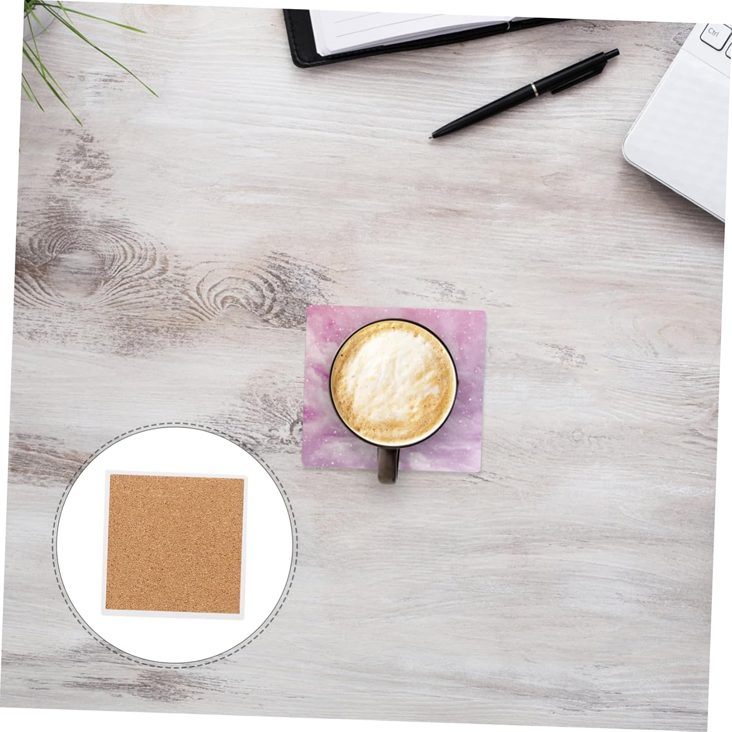 PRETYZOOM 10 Set Absorbent Ceramic Cup Mats Heat Resistant and Cold Resistant Trivets for Hot Dishes Non Slip and Water Absorbent Tableware Pads for Drinks and Bowls