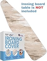 Vista 4 de HOLDN' STORAGE Funda para Tabla de Planchar - Recubierta de Silicona, Resistente a Quemaduras, Acolchado de 15 x 54 Pulgadas con Correas de Gancho