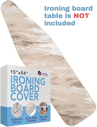 Miniatura 4 de HOLDN' STORAGE Funda para tabla de planchar, recubierta de silicona, resistente a la quemadura, acolchado de 15 x 54 pulgadas con correas de gancho