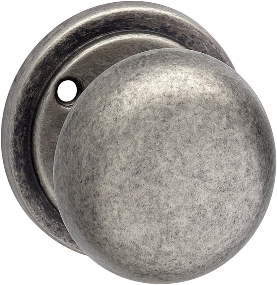 Pewter Mortice Knob Door Handle for Internal and External Doors.  Urfic Set of 2 knobs for All Types of Wooden Kitchen Cupboard, Bathroom, Bedroom Interior Cabinet, and UPVC Exterior Shed Doors.