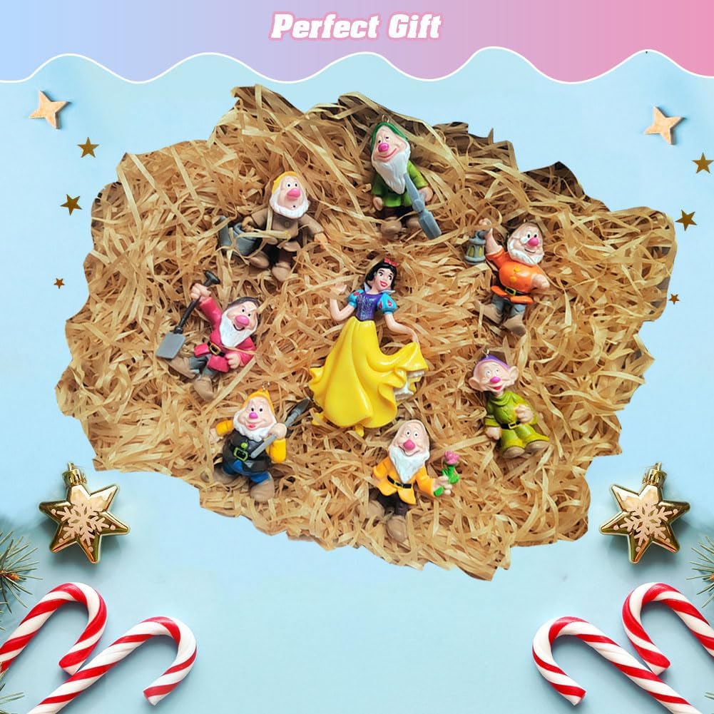 Cute Princess Christmas Tree Decoration Ornament, 8 PcsX'Mas Tree Hang Act The Role Ofing Halloween Home Car Pendant, Gift to Decorativ Boy Girl at Birthday Party (Yellow, 8) - Image 4