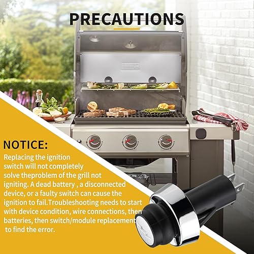 Miniatura 6 de Encendedor GS4 para Weber, GS4 Parrilla Encendedor Botón Pulsador Piezas de Repuesto para Weber #66220 Fit Weber GS4 Genesis II & Spirit II Gas