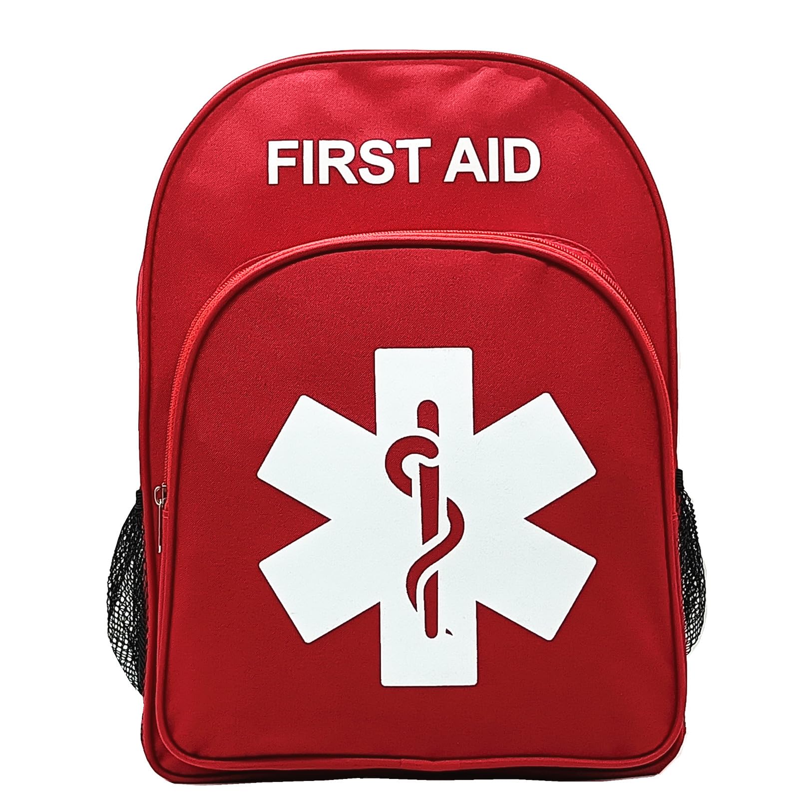 Jipemtra Red Emergency Bag First Aid Backpack Empty Medical First Aid Treatment First Responder Trauma Bags for Hiking Outdoors Travel Camping Pet Dog Cat Daycare (Red White) - Image 2