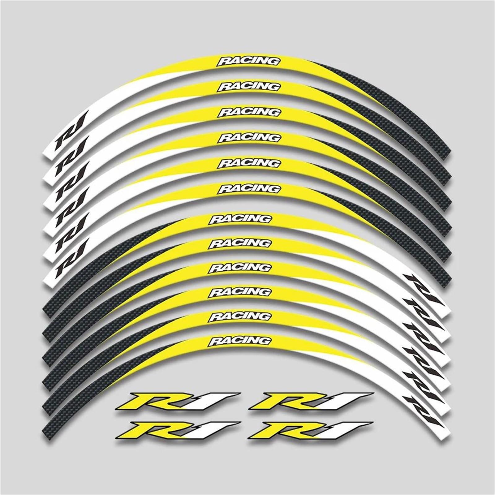 Motorcycle Accessories Wheel Stickers Reflective Decals Rims for Yamaha YZFR1 YZF R1(Style 17)